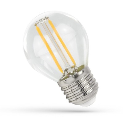 1W LED kronepære - G45, kultråd, klart glas, E27 - Dæmpbar : Ikke dæmpbar, Kulør : Varm