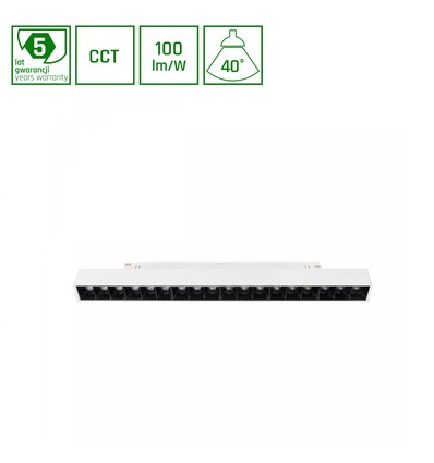 SMART GRID L 17W skinnespot til 48V - CCT, 40 grader, 44cm, sort, dæmpbar via App/Smart Home
