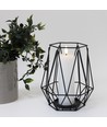LED Bloklys 10cm høj, flammeeffekt, hvid - Ø5cm, 15cm høj, virker m. fjernbetj, timer, ægte stearin