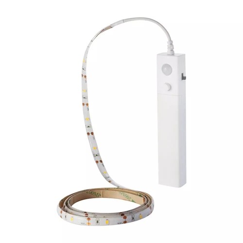 V-Tac 2,4W/m stænktæt LED strip - 1m, 6V, IP65, PIR sensor, batteri, 30 LED pr. meter