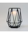 LED Bloklys 15cm høj, flammeeffekt, hvid - Ø7,5cm, 15cm høj, virker med fjernbetj, timer, ægte stearin