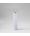 LED Bloklys 20cm høj, flammeeffekt, hvid - Ø5cm, 20cm høj, virker m. fjernbetj, timer, ægte stearin