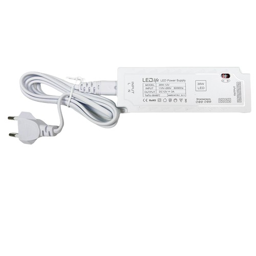 LEDlife møbelspot strømforsyning 36W - Plug and Play, Til Sono, Cabi og Reco møbelspot, maks. 6 spot