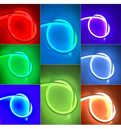 RGB 16x16 Neon Flex LED - 12W pr. meter, IP67, 230V