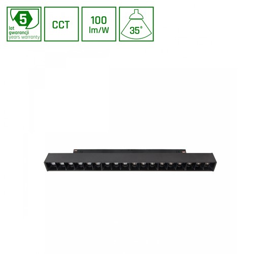 System Shift CCT- Grid M skinne lys 17W - 330x23x42mm, 40°, sort, CCT skift