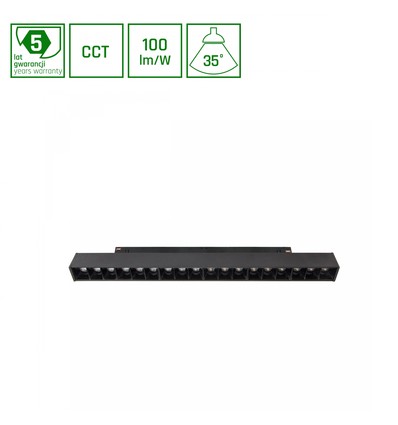 17W System Shift magnetisk skinnespot, 48V - CCT, 100lm/W, 2700-4000K, 5 års garanti