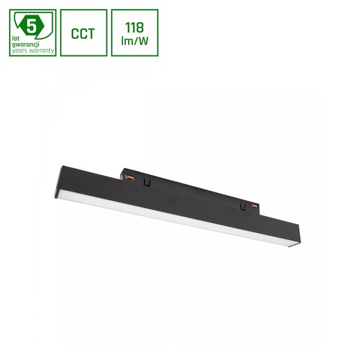 SHIFT CCT - Line S 8W - Skinne Lys 304x23x42mm, 100°, Sort, CCT Switch