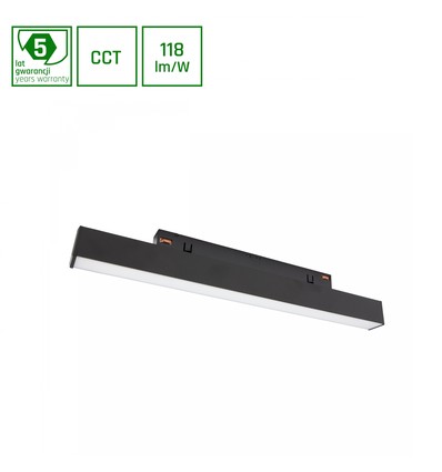 SHIFT CCT - Line S 8W - Skinne Lys 304x23x42mm, 100°, Sort, CCT Switch