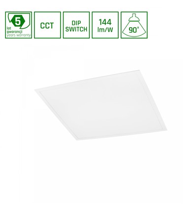 62x62 LED panel, 25/40/45W - Justerbar watt og CCT, 144lm/W, UGR19, 5 års garanti
