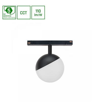 SHIFT CCT Globe Sphere - Skinne Lys Ø100x130mm, 5W, 165°, Sort, CCT Switch