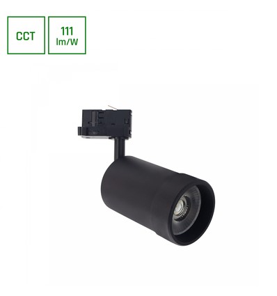 20W PAVA BASIC 3-faset skinnespot - Justerbar CCT, 111lm/W, 20-45° lysvinkel, sort, IP20
