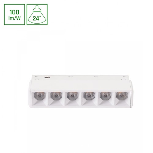 6W SHIFT BASIC GRID skinnespot, 48V - 110x23x42 mm, neutral hvid, DC
