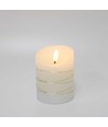 LED Bloklys med lyskæde, 10cm høj, flammeeffekt - Ø7,5cm, 10cm høj, virker m. fjernbetj, ægte stearin