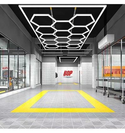 Hexagon LED 14 felter + ramme komplet sæt - RA95, 591W, inklusiv strømtilslutning
