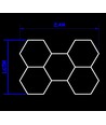 Hexagon LED 5 felter komplet sæt - RA95, 168W. inklusiv strømtilslutning