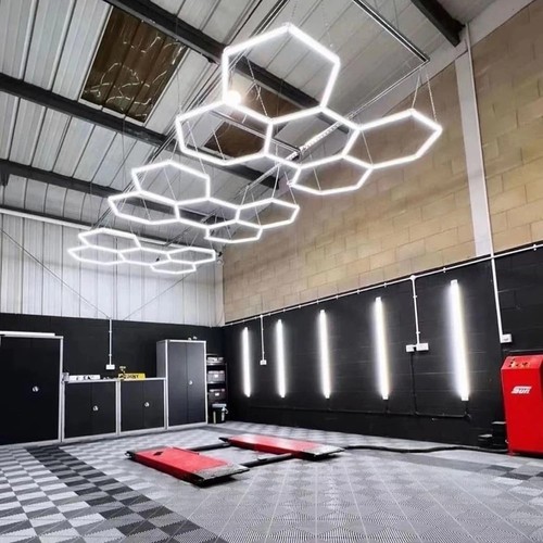 Hexagon LED 5 felter komplet sæt - RA95, 168W. inklusiv strømtilslutning