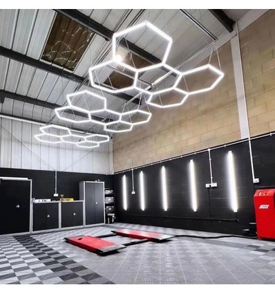 Hexagon LED 5 felter komplet sæt - RA95, 168W. inklusiv strømforsyning