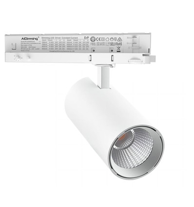 30W 3-faset Dæmpbar RA92 PRO-CCT skinnespot - 120lm/w, Justerbar CCT + lysstyrke, 3900lm, Flicker free