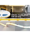5m 10W/m CCT COB-LED strip RA97 - 24V DC, IP20, 512 LED pr. meter
