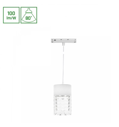 SHIFT Basic - Hangit Krystal Luminaire, nedhængt, 55x110mm (1100mm wire), 7W, 4000K, hvid