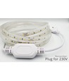 5m 10W/m vandtæt LED strip (Type X-2) - 230V, IP67, 1300lm/m, Kan klippes for hver 10cm, op til 50m