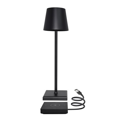 Candela LED bordlampe med trådløs opladning - Sort, IP54 Inde/udendørs, touch dæmpbar