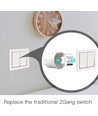 Wifi indbygningsdæmper - 2 x 100W LED dæmper til dobbeltkontakt, korrespondance, til indbygning
