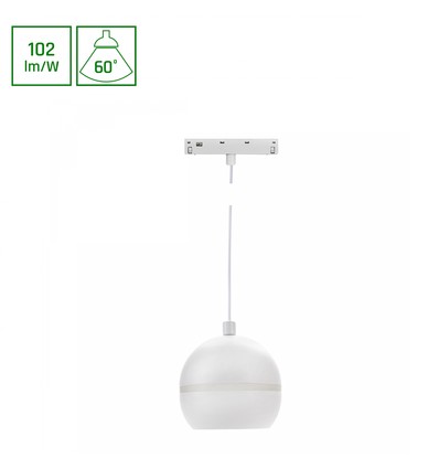 10W SHIFT BASIC GLOBE RING PENDANT skinnespot, 48V - 1020lm, 2700K, hvid, IP20, inkl. lyskilde