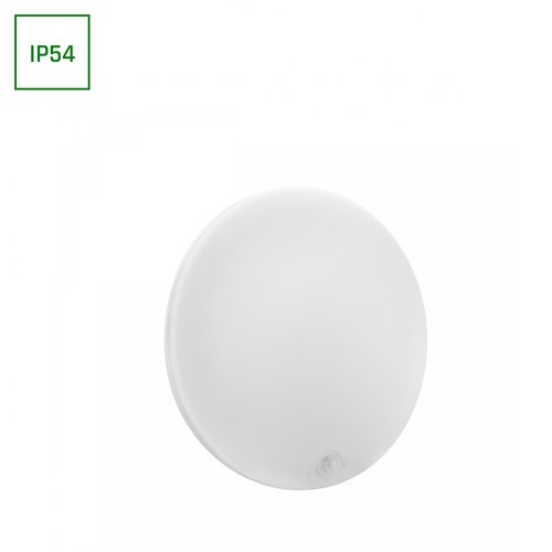 18W Nymphea Proxi PIR - IP54, Ø30cm, 30x6cm, 120°, Rund, Hvid