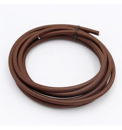5m Stofledning 2x0.75 mm², tekstil - 230V, Kaffefarvet