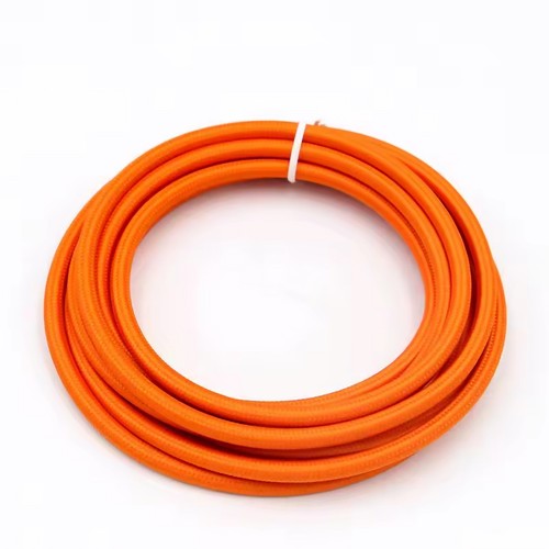 5m Stofledning 2x0.75 mm², tekstil - 230V, Neon Orange