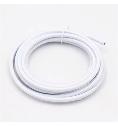 5m Stofledning 2x0.75 mm², tekstil - 230V, Hvid