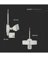 18W LED projektør med WiFi kamera og sensor - 6000K, IP44, hvid, PIR bevægelsessensor, app styret