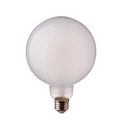 E27 7W LED filament pære - G95, mat glas, 840lm, 6400K, kold hvid
