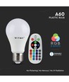 A60 pære 6W E27 - RGB, fjernbetjening, dæmpbar, 6400K