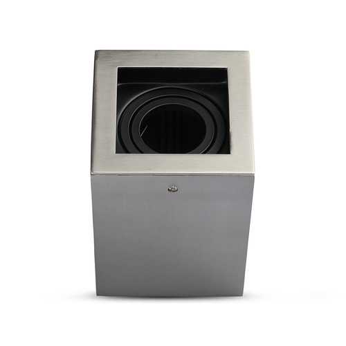 GU10 påbygningsspot, firkantet - Satin nikkel, aluminium, uden lyskilde