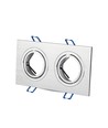 2xGU10 Lampe - Firkant, Aluminium Børstet