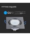 GU10/MR16 Firkantet downlight - Uden lyskilde, Hul: 7,5x7,5 cm, mål: 9,1x9,1cm