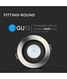 GU10 indbygningsspot, dybt design - Rund, Satin nikkel, Hul: Ø9 cm, Mål: Ø10 cm