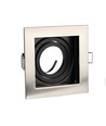 GU10 indbygningsspot, kvadratisk - Satin nikkel, 100x100mm, uden lyskilde