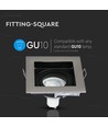 GU10 indbygningsspot, kvadratisk - Satin nikkel, 100x100mm, uden lyskilde