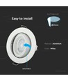 MR16/GU10 Downlight kit - Uden lyskilde, Hvid, Hul: Ø8,5 cm, Mål: Ø9,5 cm