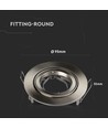 GU10 indbygningsspot rund - Satin nikkel, aluminium, Ø85 mm hul, IP20 indendørs