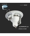 GU10 indbygningsspot - Hvid, aluminium, IP20 indendørs, Hul: Ø7,3 cm, Mål: Ø8,1 cm