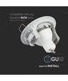 GU10 indbygningsspot - Hvid, aluminium, IP20 indendørs, Hul: Ø7,3 cm, Mål: Ø8,1 cm