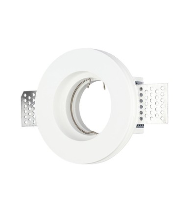 GU10 gips indbygningsspot - Rund, hvid, Ø10cm, hul: Ø10,3 cm, uden lyskilde