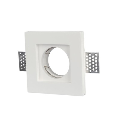 GU10 indbygningsspot i gips, firkantet - Hvid, uden lyskilde, hul: 10,3 x 10,3 cm, IP20