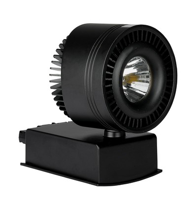 33W LED COB skinnespot, RA95 - Sort, 1800lm, kold hvid