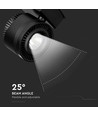 33W LED COB skinnespot, RA95 - Sort, 1800lm, kold hvid