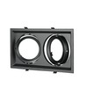 Dobbelt indbygningsspot til 2x AR111 - Sort, aluminium, 32,5 x 17,4 cm, IP20, uden lyskilde